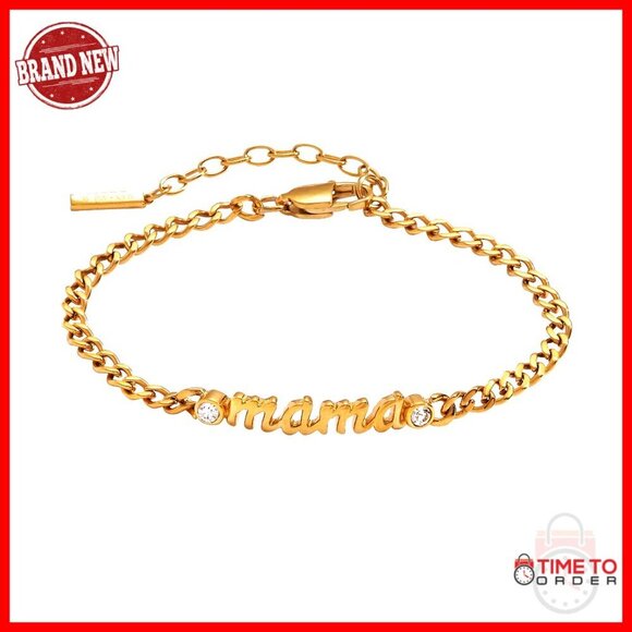 Jewelry - Curb Chain Bracelet Minimal Chic Elegant Stainless Steel Gold Finish Adjustable